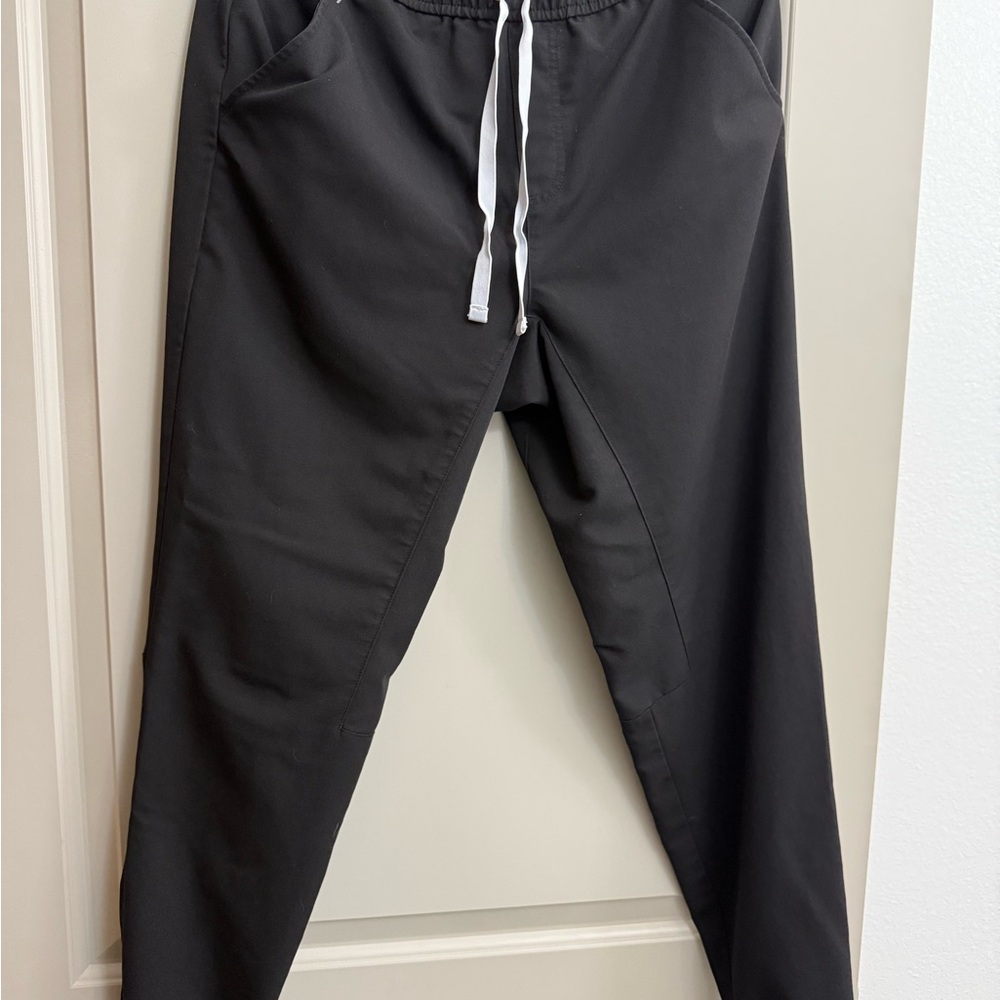 Figs Black Jogger Pants with White Drawstring